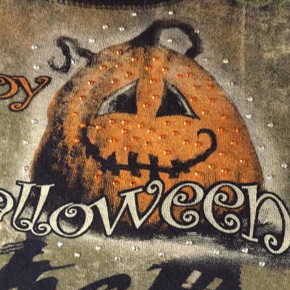 Happy Halloween Top Cactus Bay Bling L Large M Med - Picture 8 of 12